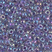Miyuki rocailles Perlen 8/0 - Amethyst lined crystal ab 8-274